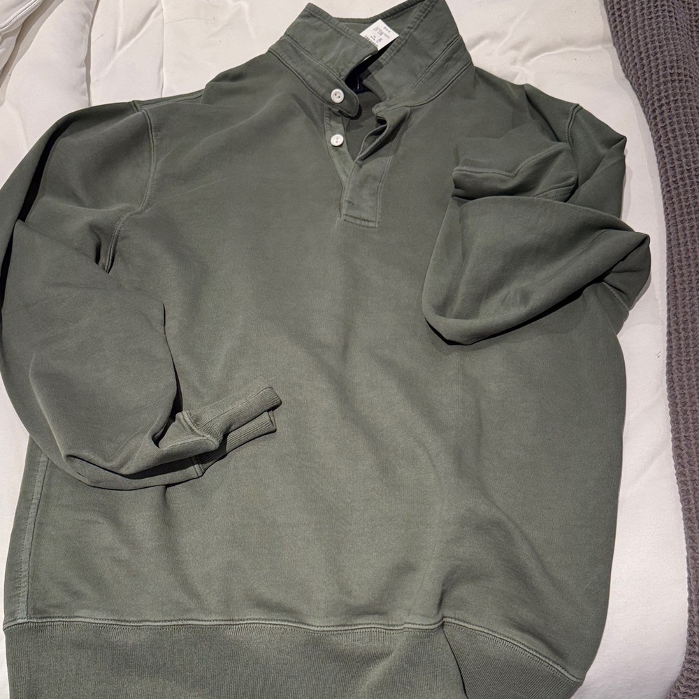 J. Crew Olive Green Fleece Pullover brand new